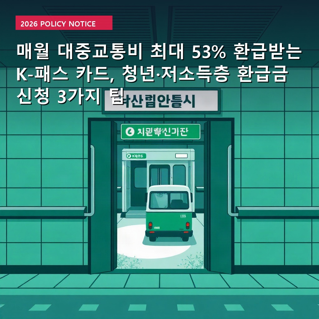 매월 대중교통비 최대 53% 환급받는 K-패스 카드, 청년·저소득층 환급금 신청 3가지 팁