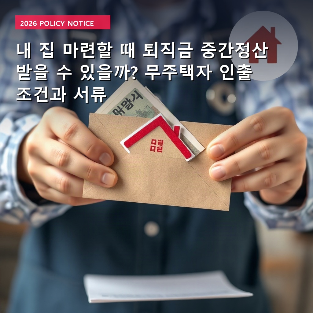 내 집 마련할 때 퇴직금 중간정산 받을 수 있을까? 무주택자 인출 조건과 서류