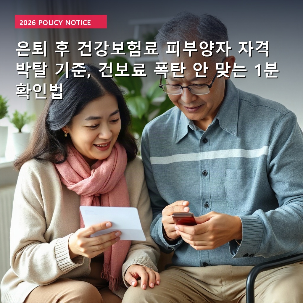 은퇴 후 건강보험료 피부양자 자격 박탈 기준, 건보료 폭탄 안 맞는 1분 확인법