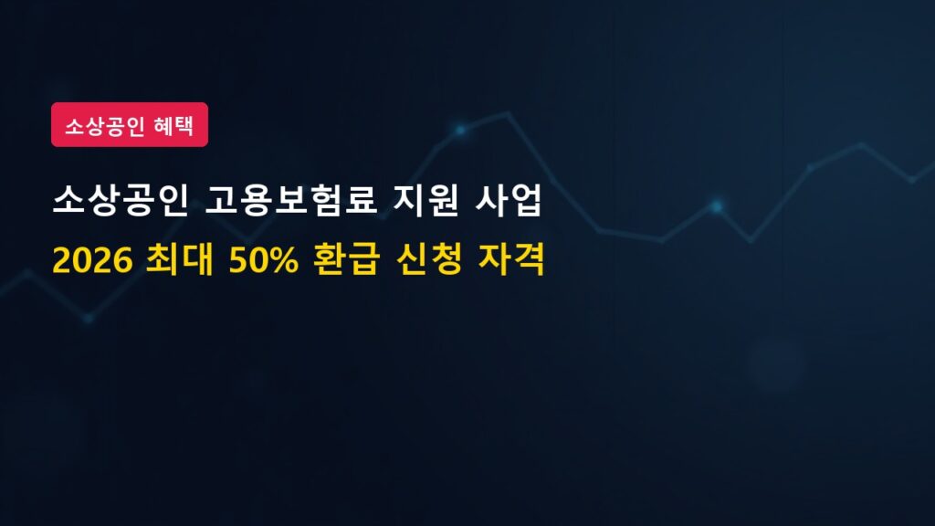 2026년 소상공인 고용보험료 지원 사업 자격 및 50% 환급 신청