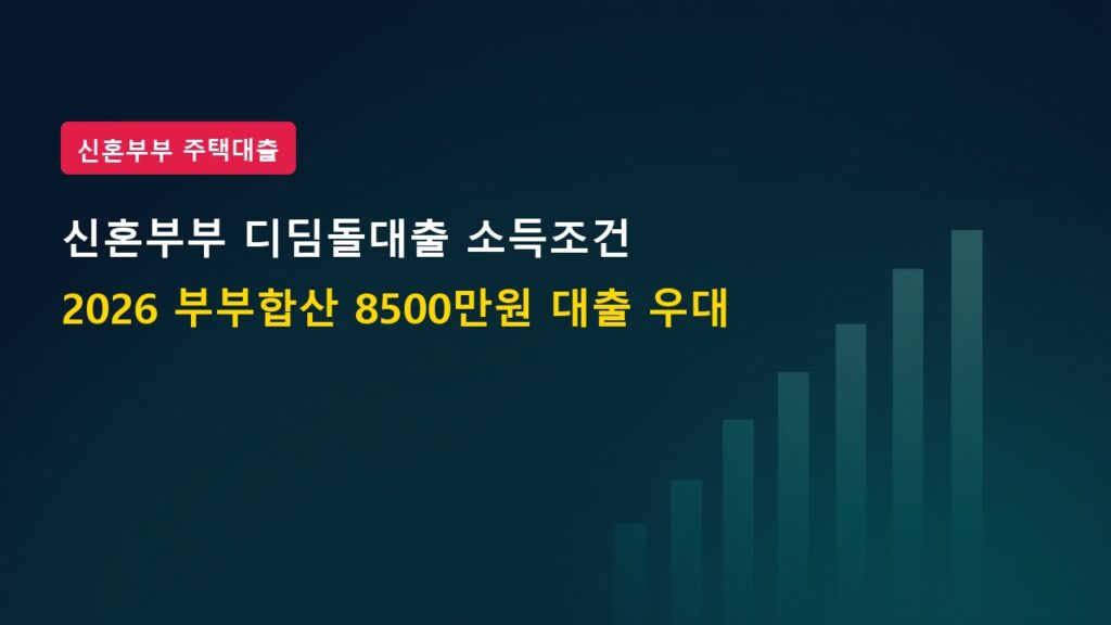 2026년 신혼부부 디딤돌대출 소득조건 8,500만 원 및 금리 인하 우대