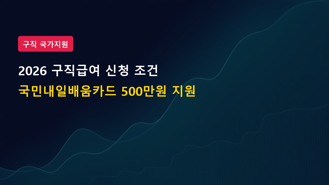 2026년 구직급여 신청 조건 및 국민내일배움카드 500만 원 지원금
