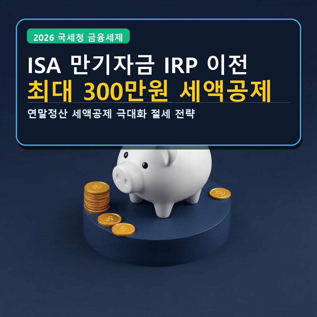 ISA 만기자금 IRP 이전 최대 300만원 세액공제