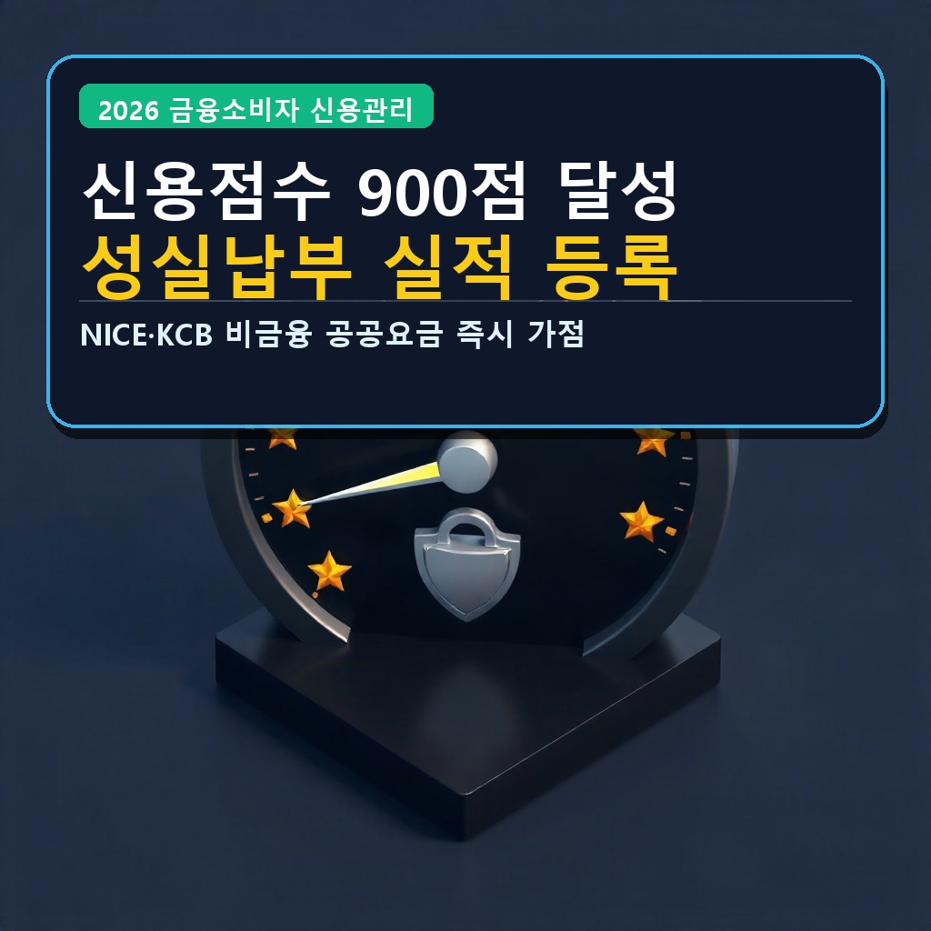 신용점수 900점 달성 성실납부 실적 등록