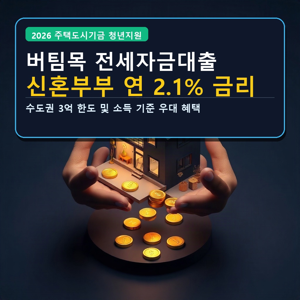 버팀목 전세자금대출 신혼부부 연 2.1% 금리