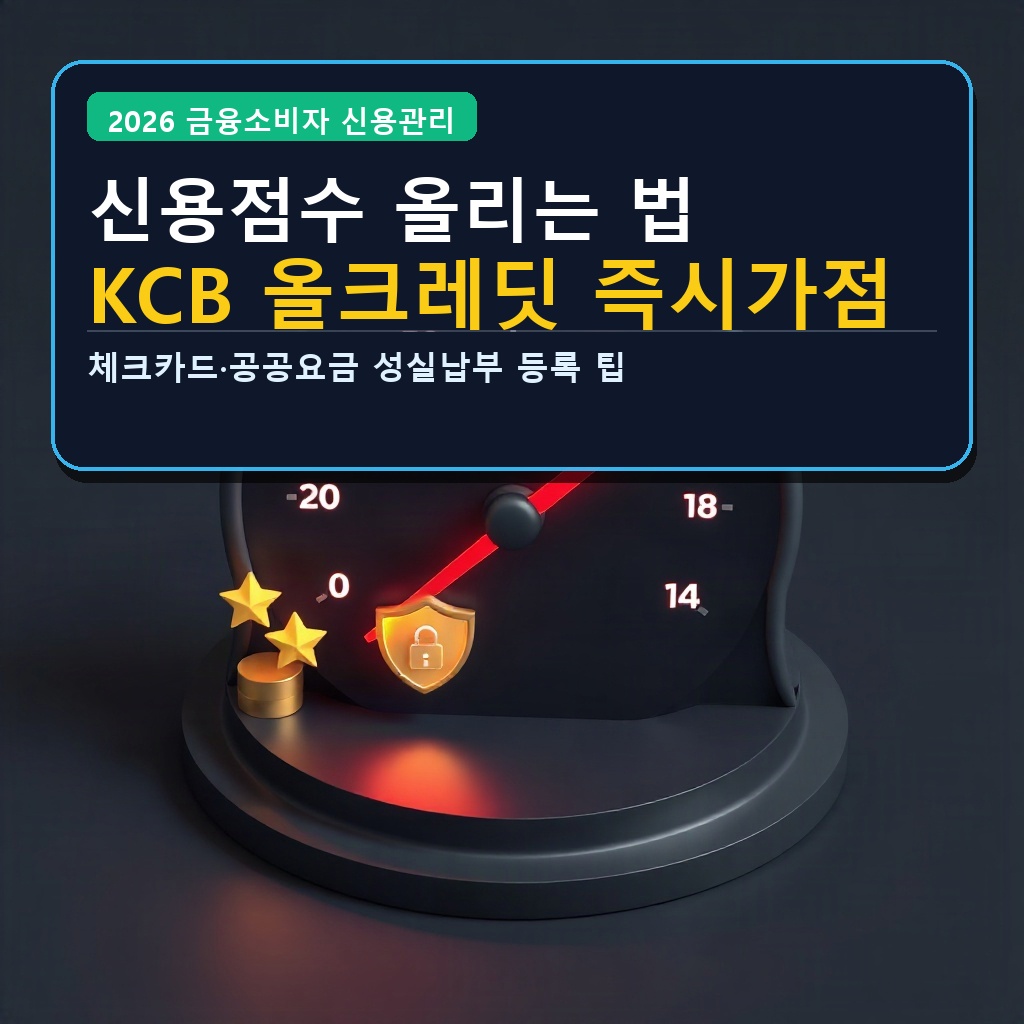 신용점수 올리는 법 KCB 올크레딧 즉시가점