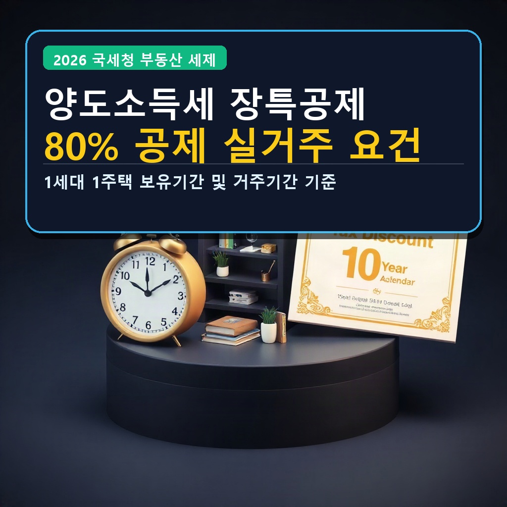 양도소득세 장특공제 80% 공제 실거주 요건