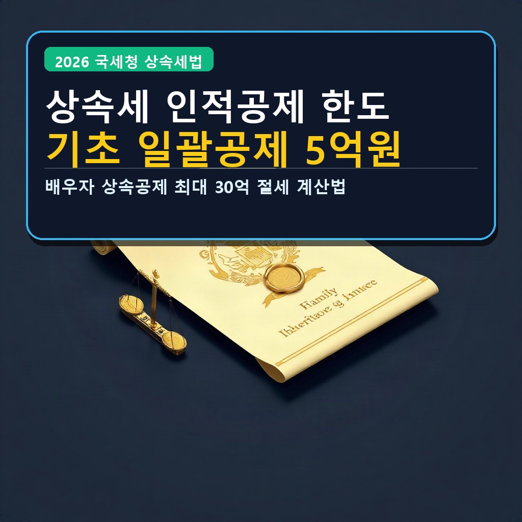 상속세 인적공제 한도 기초 일괄공제 5억원