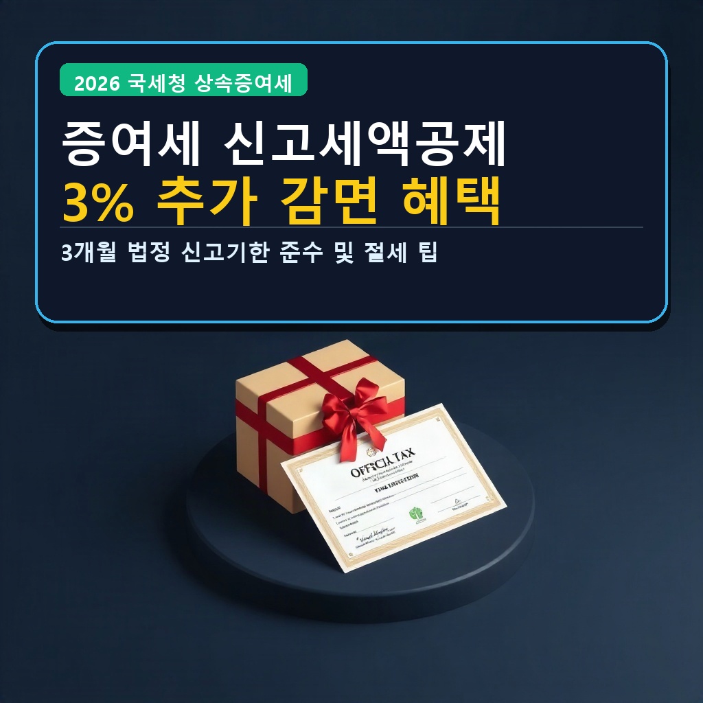 증여세 신고세액공제 3% 추가 감면 혜택
