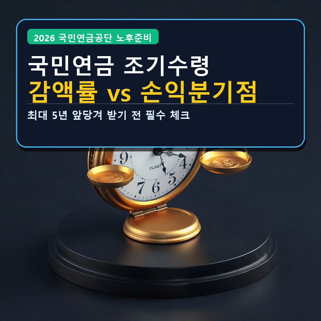 국민연금 조기수령 감액률 vs 손익분기점