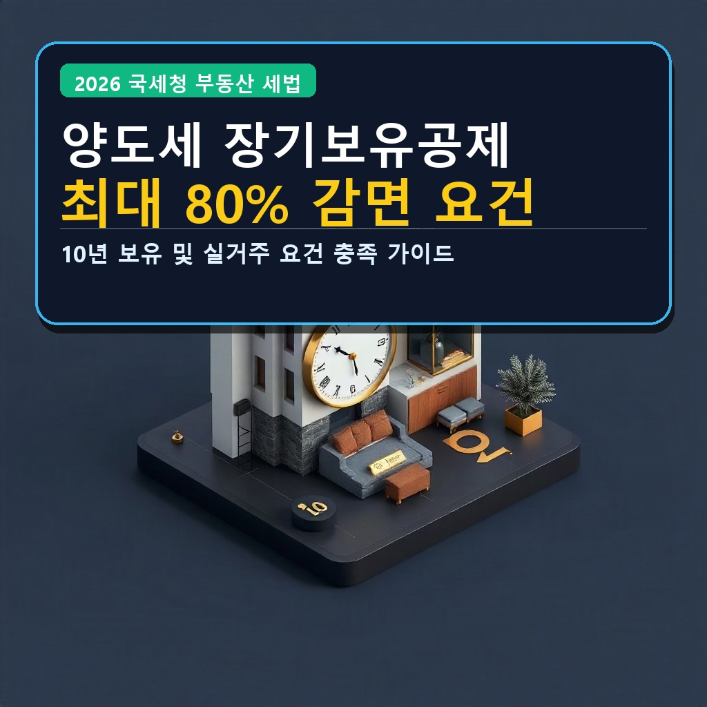 양도세 장기보유공제 최대 80% 감면 요건