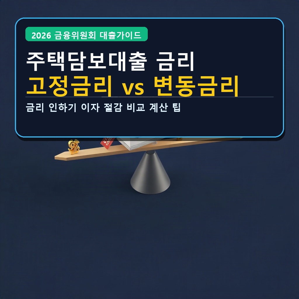 주택담보대출 금리 고정금리 vs 변동금리
