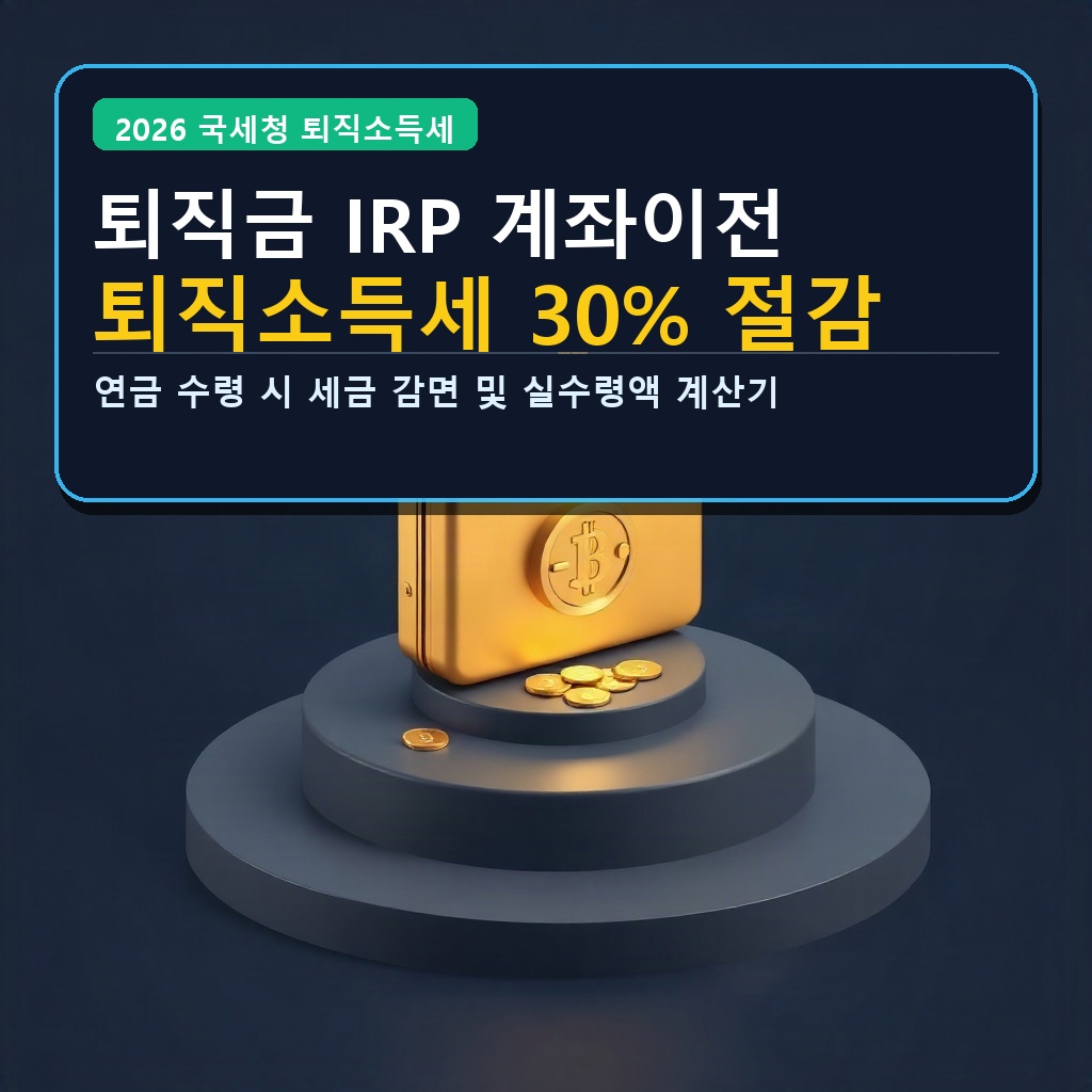 퇴직금 IRP 계좌이전 퇴직소득세 30% 절감