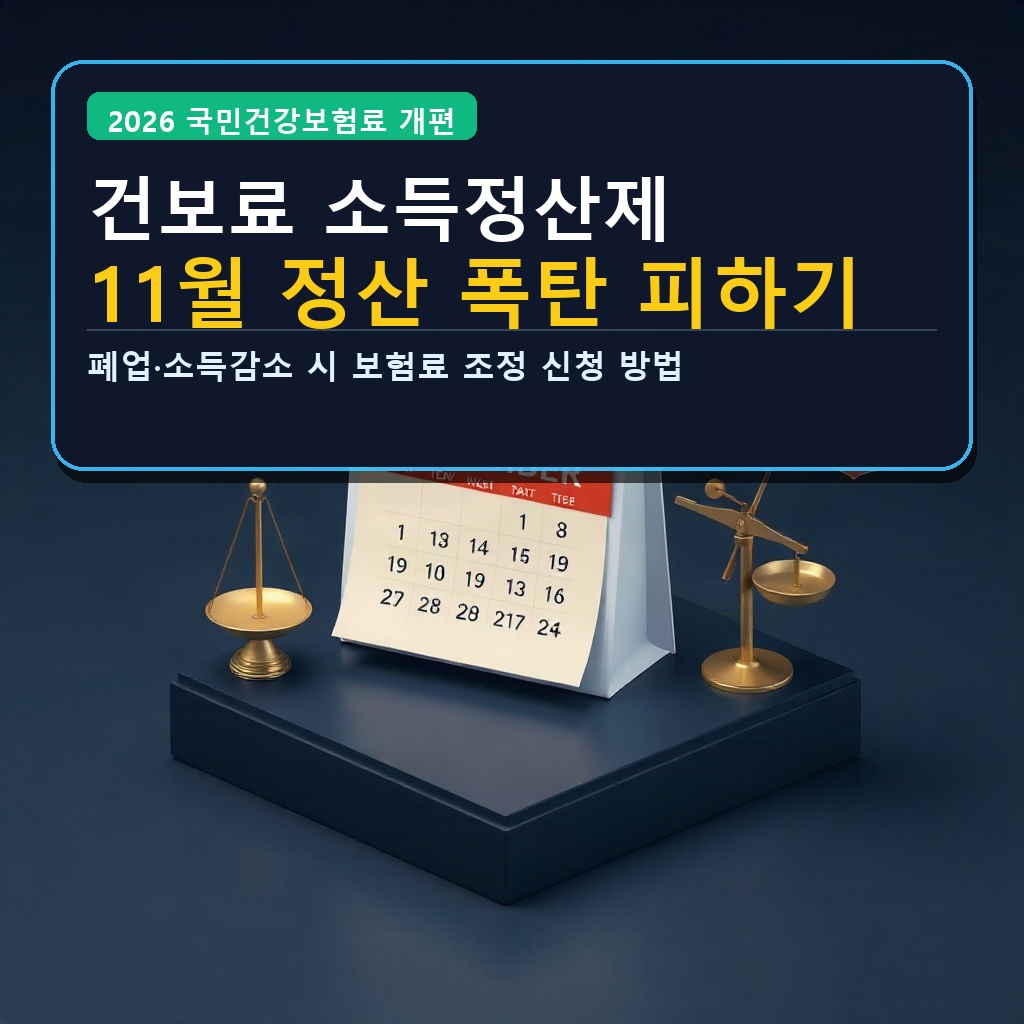 건보료 소득정산제 11월 정산 폭탄 피하기