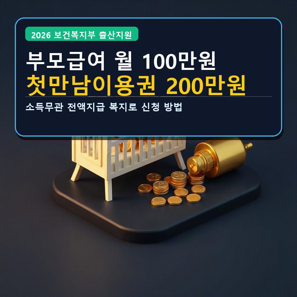 부모급여 월 100만원 첫만남이용권 200만원
