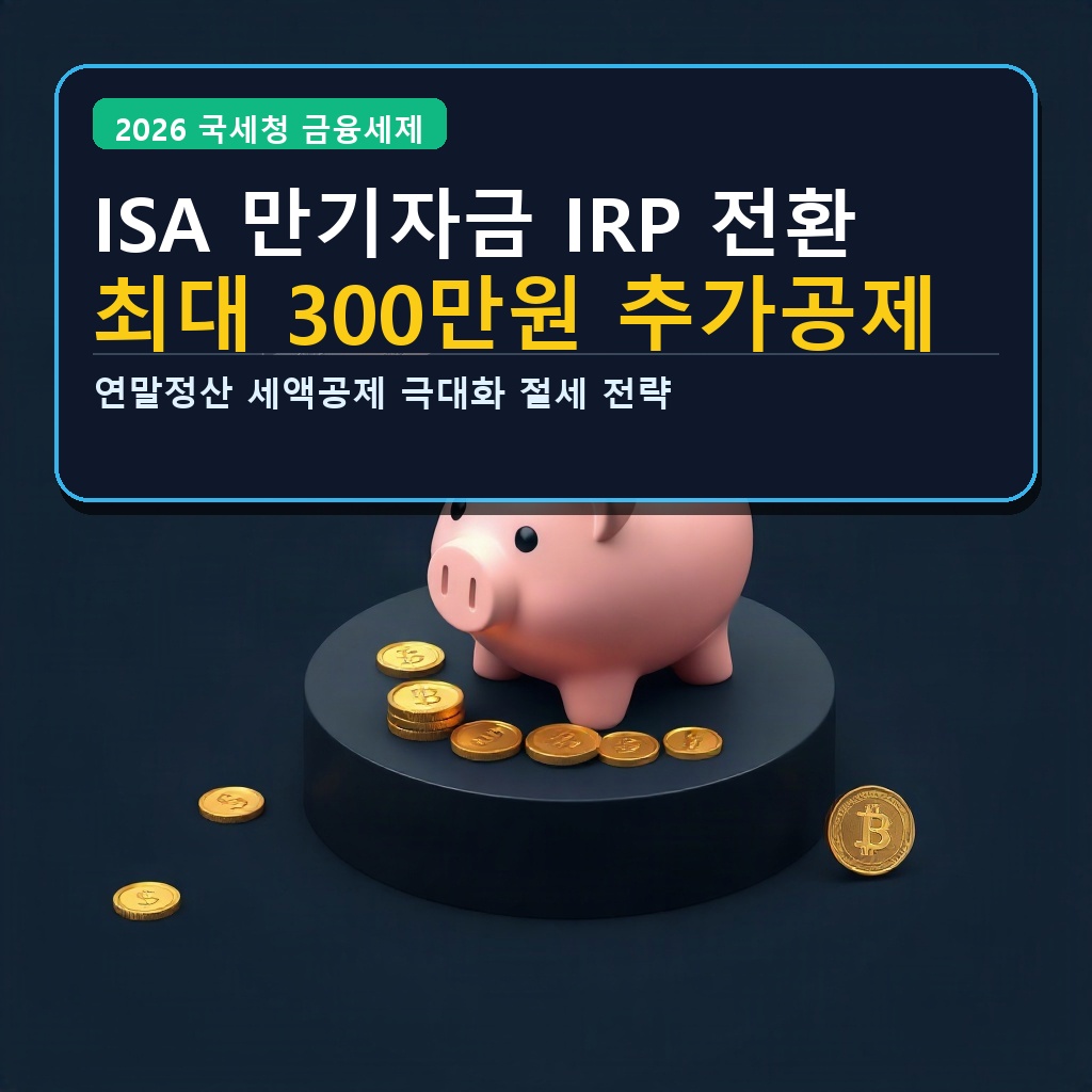 ISA 만기자금 IRP 전환 최대 300만원 추가공제