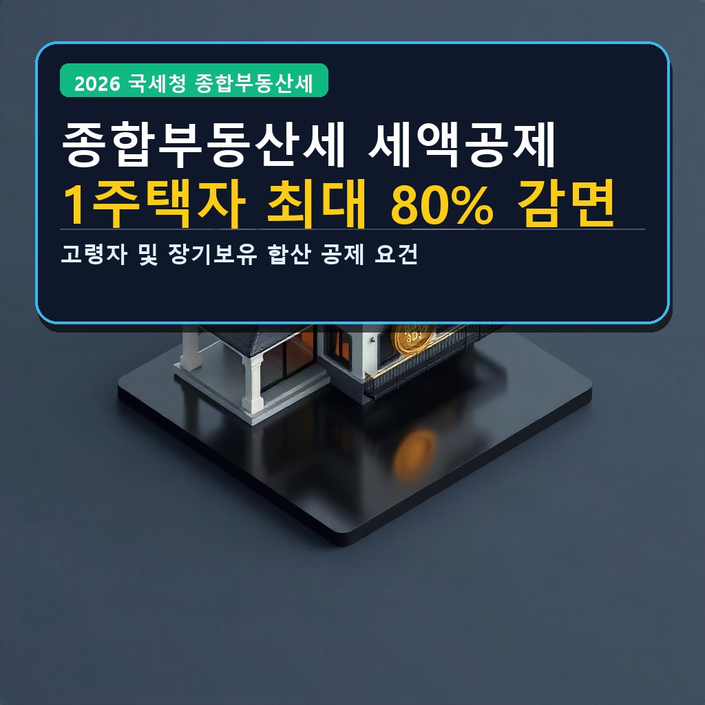 종합부동산세 세액공제 1주택자 최대 80% 감면