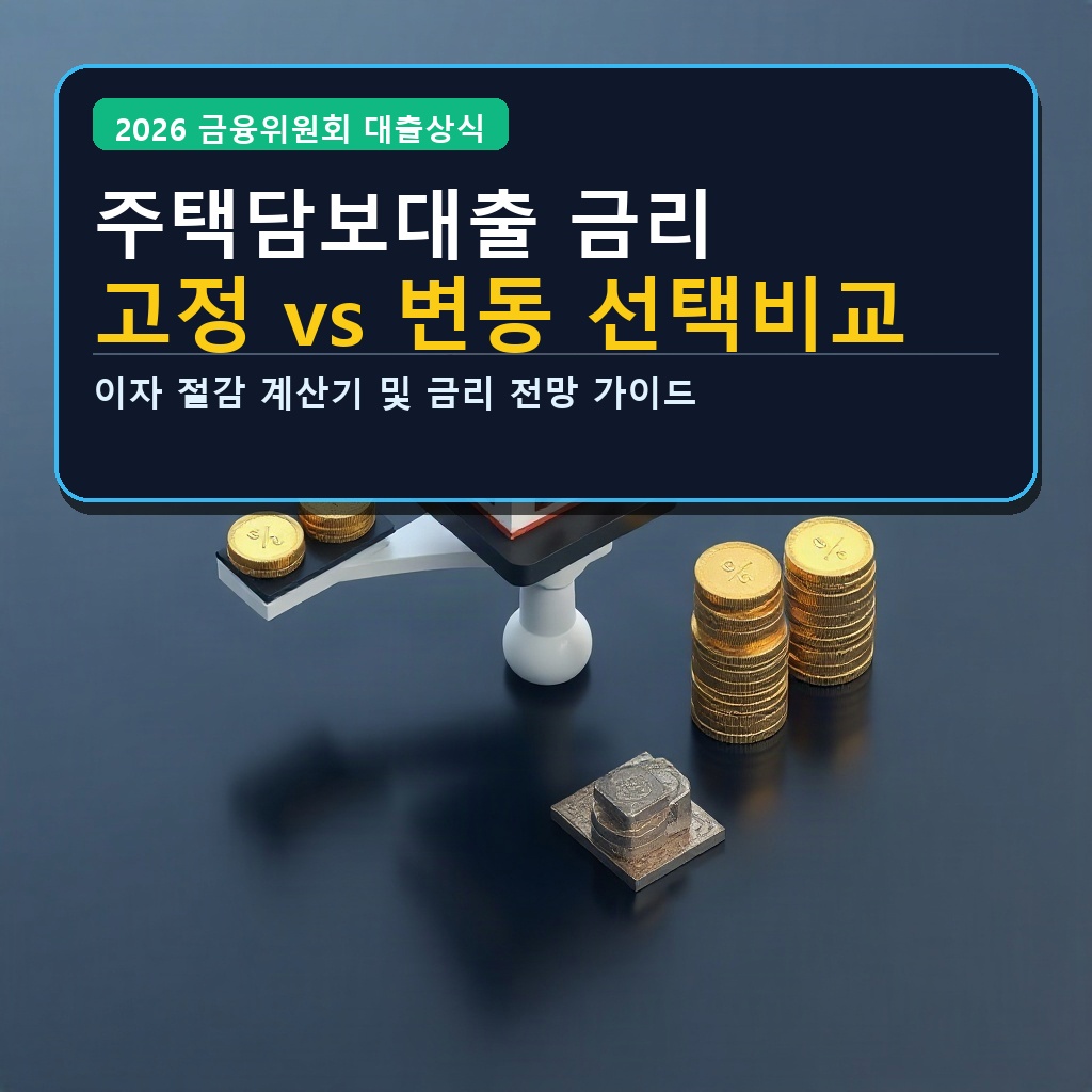 주택담보대출 금리 고정 vs 변동 선택비교