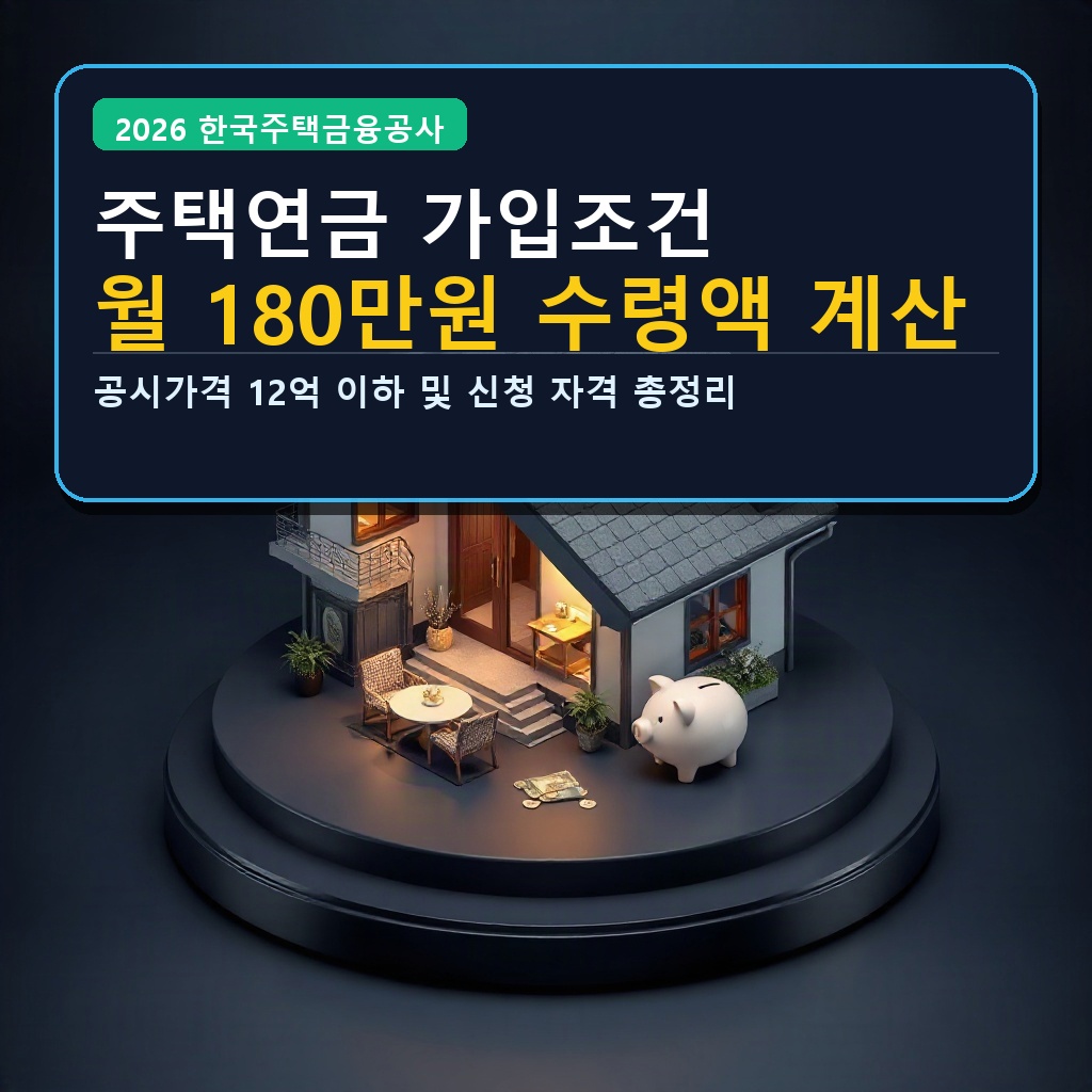 2026년 주택연금 가입조건 수령액 계산기 ‘월 180만 원 받을까’ 신청 자격
