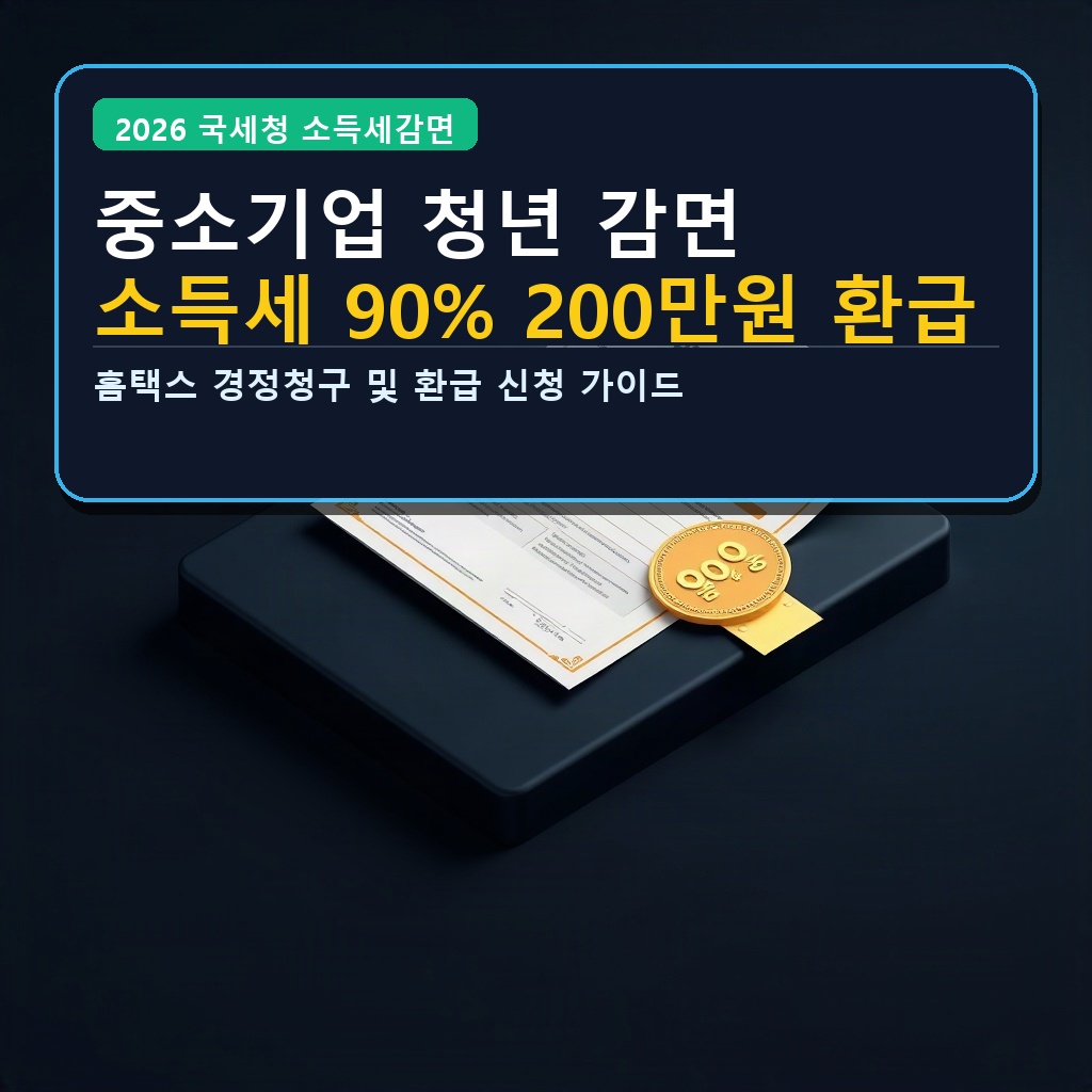 2026년 중소기업 청년 소득세 감면 ‘최대 90% 200만 원’ 경정청구 신청