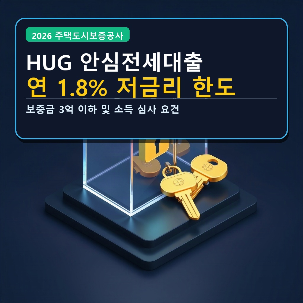 2026년 청년 전세자금대출 HUG 안심전세 ‘금리 1.8% 조건’ 한도 신청