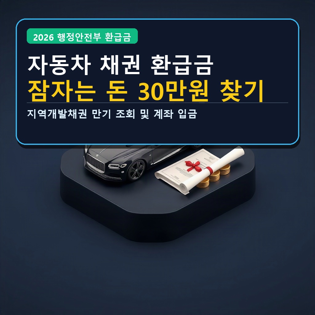2026년 자동차 채권 환급금 조회 방법 ‘숨은 돈 30만 원’ 온라인 환급